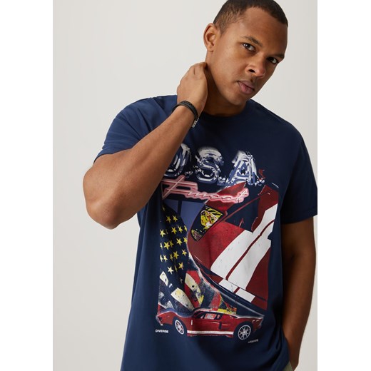 T-shirt męski Diverse w nadruki z krótkim rękawem