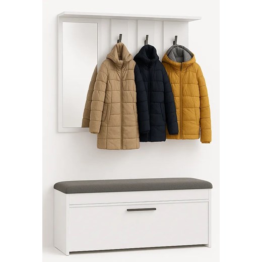 Biała garderoba z lustrem F5-R50 Elior One Size Edinos.pl