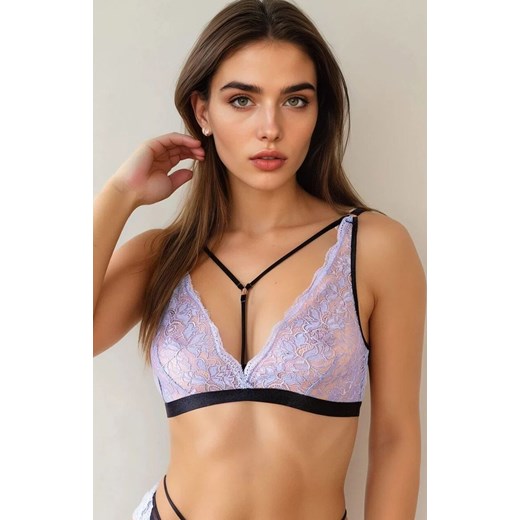 Koronkowe figi damskie fioletowo-czarne Gloria, Kolor fioletowo-czarny, Rozmiar S, Barbara Lingerie ze sklepu Intymna w kategorii Majtki damskie - zdjęcie 184181557