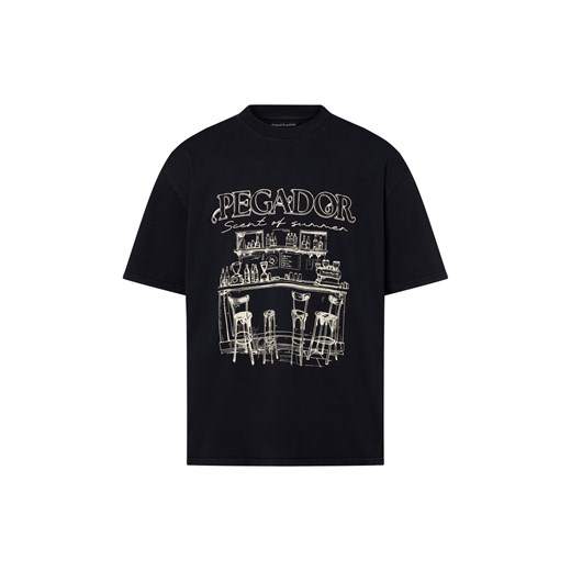 PEGADOR Męska koszulka oversize - Barno Mężczyźni Bawełna czarny nadruk ze sklepu vangraaf w kategorii T-shirty męskie - zdjęcie 184182279