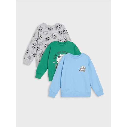 Sinsay - Bluzy z motywem piłkarskim 3 pack - zielony ze sklepu Sinsay w kategorii Bluzy chłopięce - zdjęcie 184184069