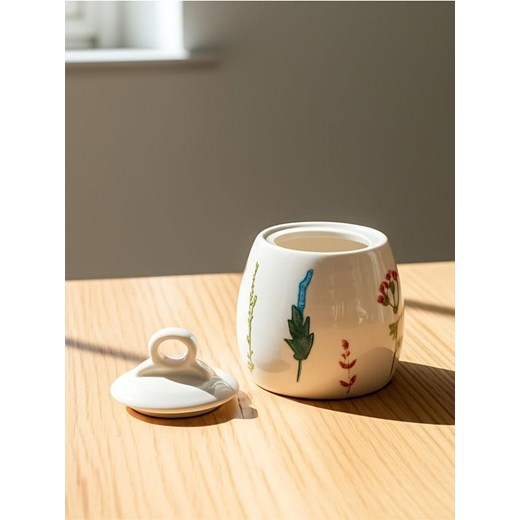 Sinsay - Ceramiczny pojemnik do przechowywania z motywem kwiatów - wielobarwny ze sklepu Sinsay w kategorii Dom - zdjęcie 184184198