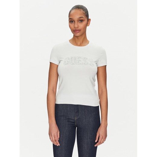 Guess T-Shirt W5GI04 J1314 Błękitny Slim Fit ze sklepu MODIVO w kategorii Bluzki damskie - zdjęcie 184184635