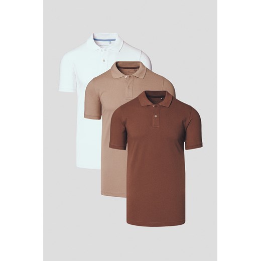 Zestaw 3 Koszulek Polo Bawełnianych Cassian ze sklepu Lancerto S.A. w kategorii T-shirty męskie - zdjęcie 184184719