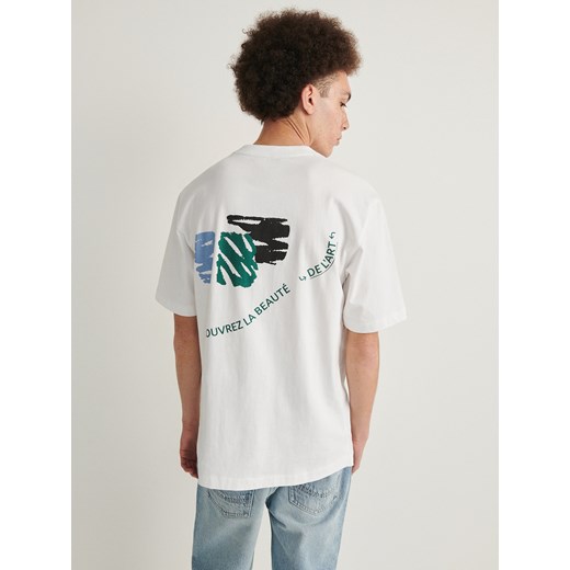 Reserved - T-shirt relaxed fit - biały ze sklepu Reserved w kategorii T-shirty męskie - zdjęcie 184185006