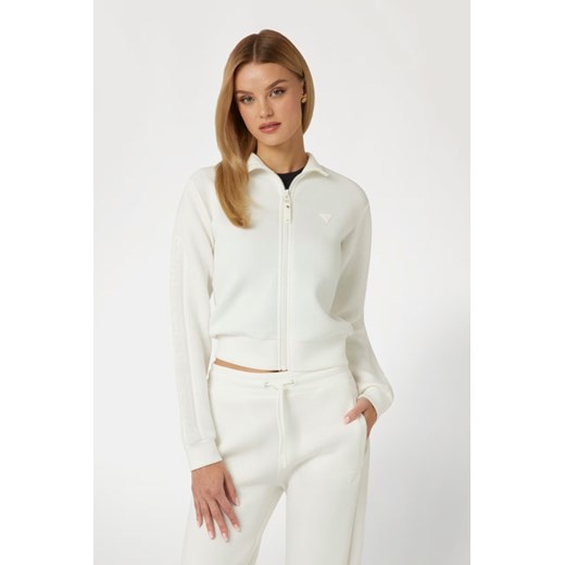 GUESS Biała bluza damska z lampasami New Allie Scuba, Rozmiar S ze sklepu outfit.pl w kategorii Bluzy damskie - zdjęcie 184185475