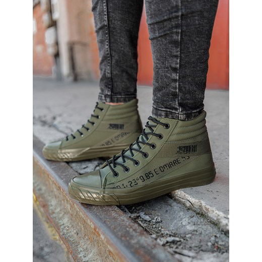 Trampki męskie za kostkę - khaki V3 T357 40 okazja ombre