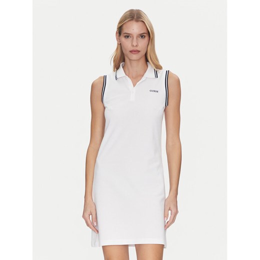 Guess Sukienka codzienna V5GK04 KCOK1 Biały Bodycon Fit ze sklepu MODIVO w kategorii Sukienki - zdjęcie 184187388