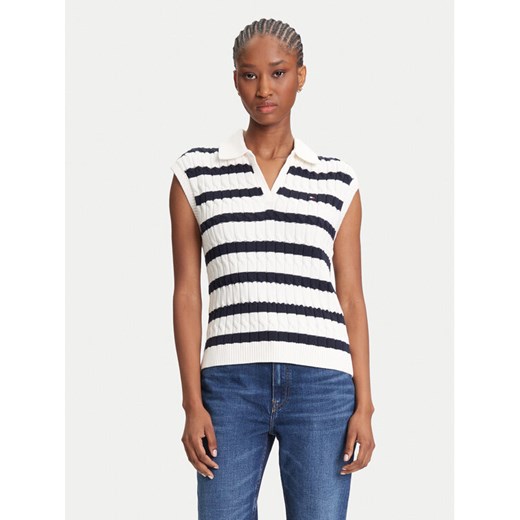 Tommy Hilfiger Sweter WW0WW45655 Granatowy Regular Fit ze sklepu MODIVO w kategorii Swetry damskie - zdjęcie 184187428