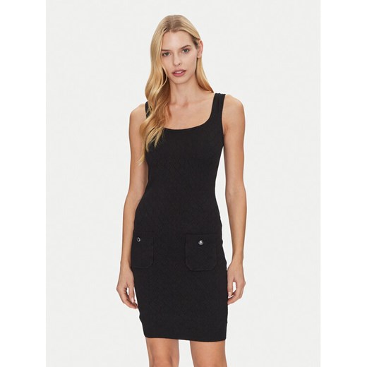 Guess Sukienka dzianinowa W5RK17 Z2YJ2 Czarny Slim Fit ze sklepu MODIVO w kategorii Sukienki - zdjęcie 184187436