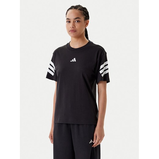 adidas T-Shirt Future Icons 3-Stripes JE0237 Czarny Regular Fit ze sklepu MODIVO w kategorii Bluzki damskie - zdjęcie 184187476
