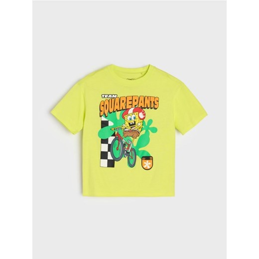 Sinsay - Koszulka z nadrukiem SpongeBob SquarePants - żółty ze sklepu Sinsay w kategorii T-shirty chłopięce - zdjęcie 184190825