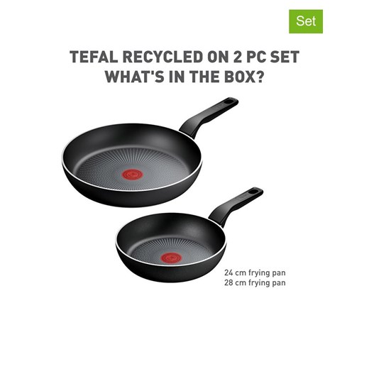 Tefal Patelnie (2 szt.) &quot;Recycled on&quot; w kolorze czarnym ze sklepu Limango Polska w kategorii Garnki - zdjęcie 184192529
