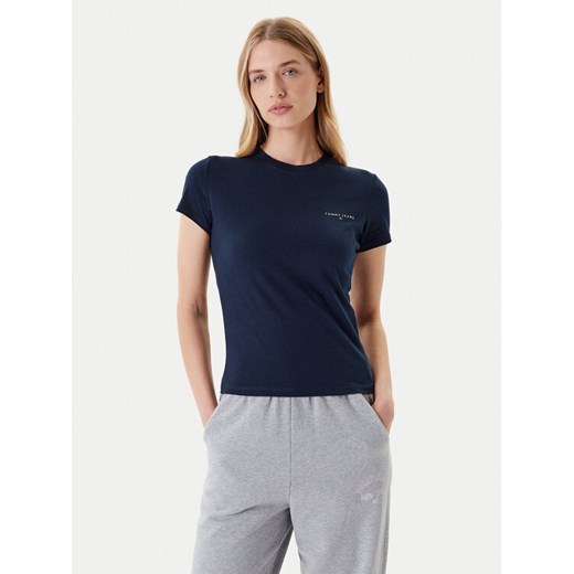 Tommy Jeans T-Shirt Linear DW0DW21164 Granatowy Slim Fit ze sklepu MODIVO w kategorii Bluzki damskie - zdjęcie 184193095