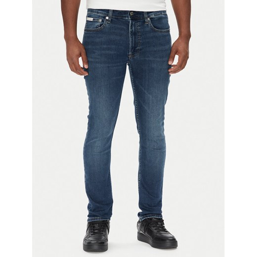 Calvin Klein Jeans Jeansy LV04RB720G Granatowy Skinny Fit ze sklepu MODIVO w kategorii Jeansy męskie - zdjęcie 184193236