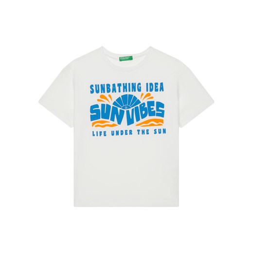 United Colors Of Benetton T-Shirt 3JERC10PE Biały Regular Fit ze sklepu MODIVO w kategorii T-shirty chłopięce - zdjęcie 184193298