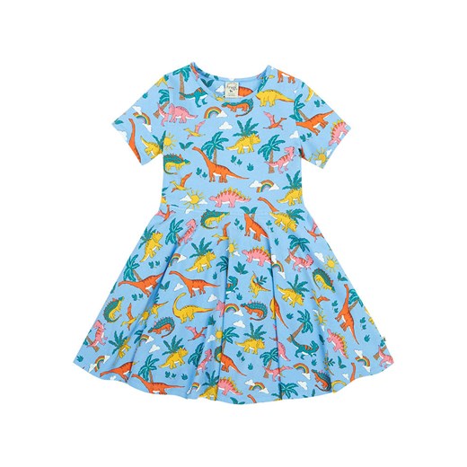 Frugi Sukienka &quot;Sunshine Skater&quot; w kolorze błękitno-pomarańczowym ze sklepu Limango Polska w kategorii Sukienki dziewczęce - zdjęcie 184194488