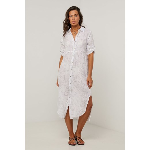 Le Monde du Lin Lniana sukienka w kolorze białym Le Monde Du Lin 34/36 Limango Polska promocja