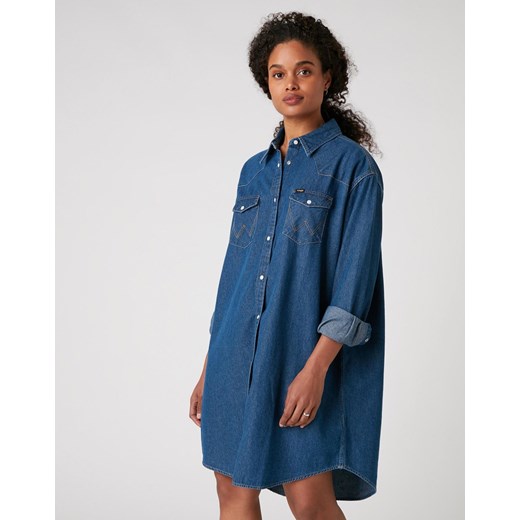 WRANGLER DENIM WESTERN DRESS MID DAMSKA SUKIENKA INDIGO W9P6LWX8E 112132457 ze sklepu YouNeedit.pl w kategorii Sukienki - zdjęcie 184194657