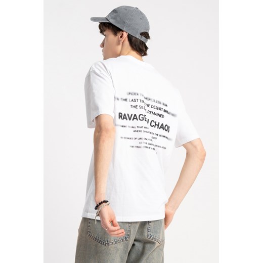 Biały t-shirt z nadrukiem z tyłu, rozmiar - 170, kolor - biały ze sklepu REPORTER w kategorii T-shirty chłopięce - zdjęcie 184194785