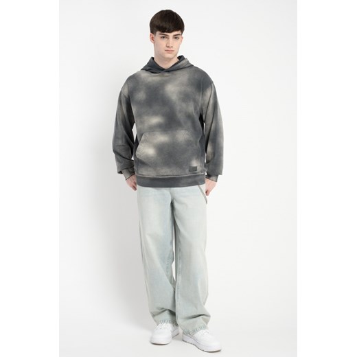 Szara bluza z kapturem z efektem sprania, rozmiar - 170, kolor - szary REPORTER