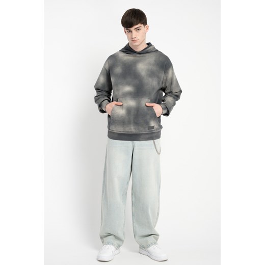 Szara bluza z kapturem z efektem sprania, rozmiar - 170, kolor - szary REPORTER