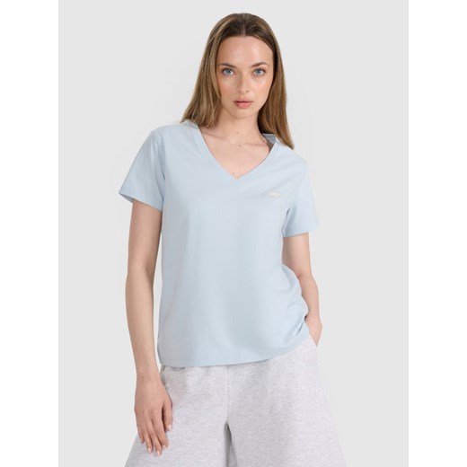 Damski t-shirt oversize 4F 4FRSS25TTSHF2778 - niebieski ze sklepu Sportstylestory.com w kategorii Bluzki damskie - zdjęcie 184195868