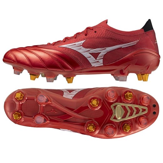 Buty piłkarskie Mizuno Morelia Neo Iv Beta Japan Mix Sg P1GC254060 czerwone ze sklepu ButyModne.pl w kategorii Buty sportowe męskie - zdjęcie 184196218