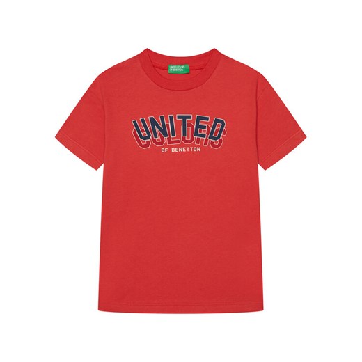 United Colors Of Benetton T-Shirt 3I1XC10N3 Czerwony Regular Fit ze sklepu MODIVO w kategorii T-shirty chłopięce - zdjęcie 184197066