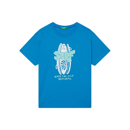 United Colors Of Benetton T-Shirt 3JERC10PE Niebieski Regular Fit ze sklepu MODIVO w kategorii T-shirty chłopięce - zdjęcie 184197089