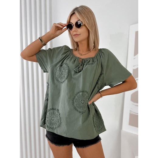 bluzka nolie khaki one size ze sklepu UBRA w kategorii Bluzki damskie - zdjęcie 184198547