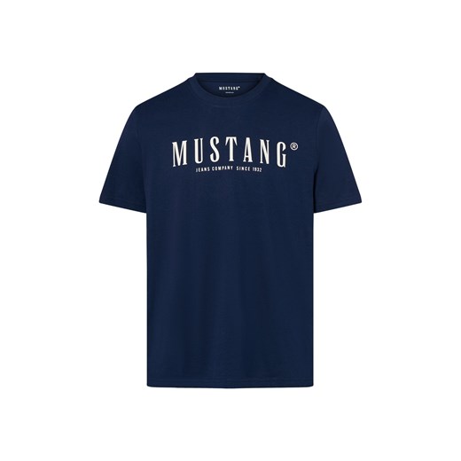 Mustang Koszulka męska - Austin Mężczyźni Bawełna granatowy jednolity ze sklepu vangraaf w kategorii T-shirty męskie - zdjęcie 184200207