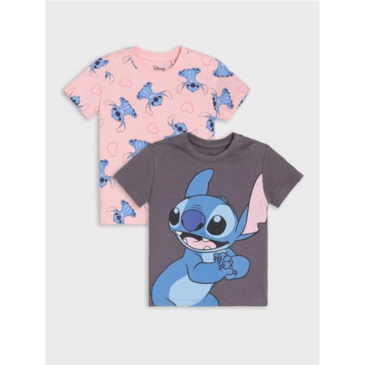 Sinsay - Koszulki 2 pack Stitch - szary - id: 338AE-86X - marki Sinsay - 184200919 Sinsay - Koszulki 2 pack Stitch - szary ze sklepu Sinsay w kategorii Bluzki dziewczęce - zdjęcie 184200919