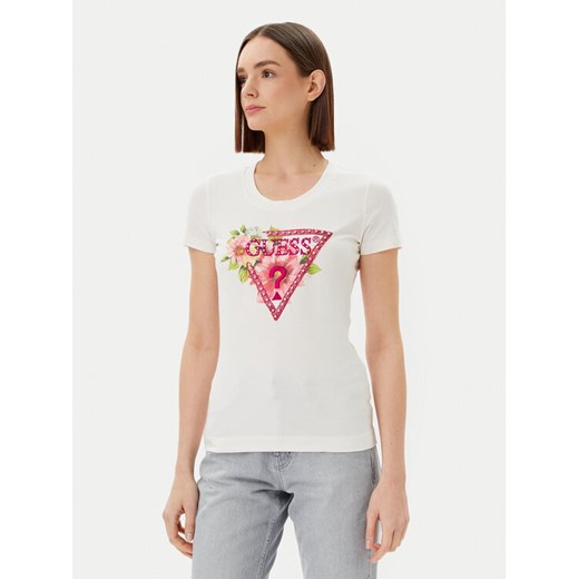 Guess T-Shirt W5GI10 J1314 Biały Slim Fit ze sklepu MODIVO w kategorii Bluzki damskie - zdjęcie 184200989
