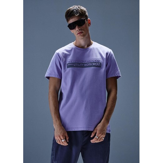 T-shirt męski fioletowy Diverse z krótkim rękawem