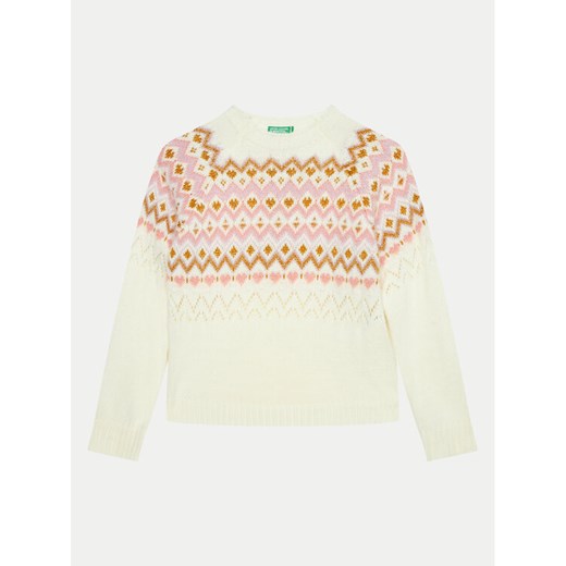 United Colors Of Benetton Sweter 1176Q107K Écru Regular Fit ze sklepu MODIVO w kategorii Swetry dziewczęce - zdjęcie 184203425