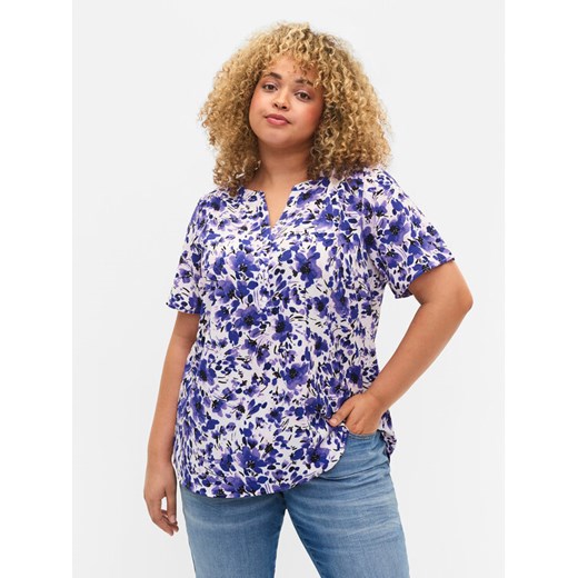 Zizzi Bluzka CA02310O Fioletowy Regular Fit ze sklepu MODIVO w kategorii Bluzki damskie - zdjęcie 184203429