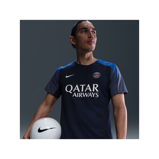 Męska koszulka piłkarska z krótkim rękawem Nike Dri-FIT Paris Saint-Germain Strike - Niebieski ze sklepu Nike poland w kategorii T-shirty męskie - zdjęcie 184204019