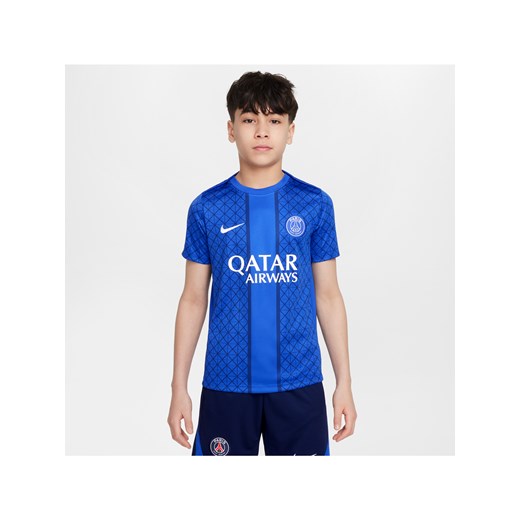 Przedmeczowa koszulka piłkarska z krótkim rękawem dla dużych dzieci Nike Dri-FIT Paris Saint-Germain Academy Pro (wersja domowa) - Niebieski ze sklepu Nike poland w kategorii T-shirty chłopięce - zdjęcie 184204045