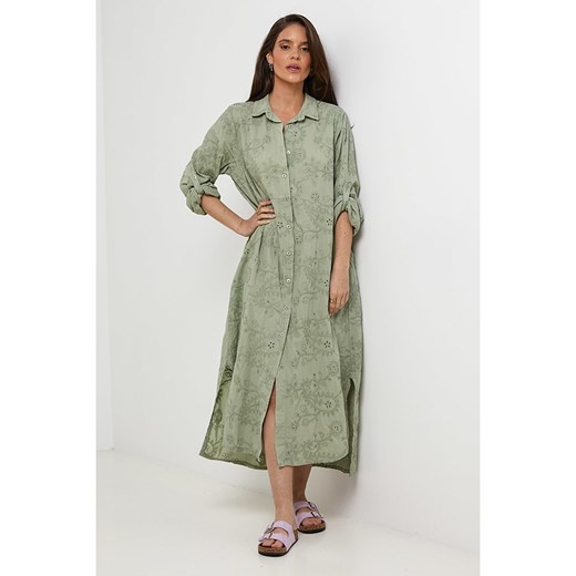 Rodier Lin Lniana sukienka w kolorze khaki Rodier Lin XL/XXL okazja Limango Polska