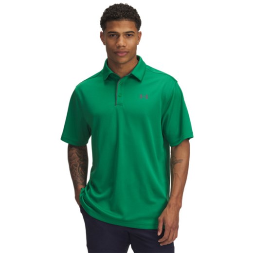 Męska koszulka polo Under Armour Tech Polo - zielona ze sklepu Sportstylestory.com w kategorii T-shirty męskie - zdjęcie 184205646