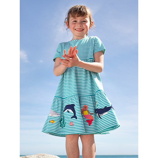 Frugi Sukienka w kolorze błękitnym ze wzorem ze sklepu Limango Polska w kategorii Sukienki dziewczęce - zdjęcie 184206039