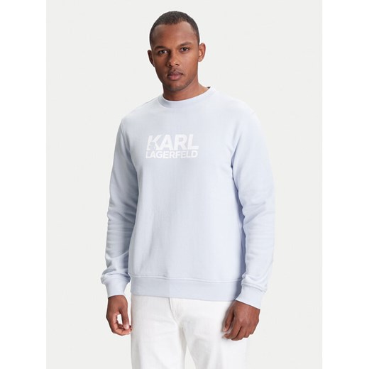 KARL LAGERFELD Bluza 705091 553917 Błękitny Regular Fit ze sklepu MODIVO w kategorii Bluzy męskie - zdjęcie 184206749