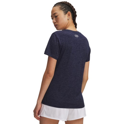 Damska koszulka treningowa Under Armour Tech SSC- Twist - granatowa ze sklepu Sportstylestory.com w kategorii Bluzki damskie - zdjęcie 184208156