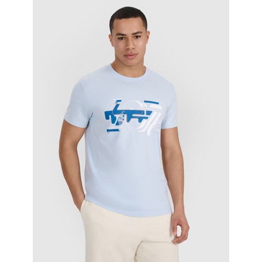 Męski t-shirt z nadrukiem 4F 4FRSS25TTSHM2998 - niebieski ze sklepu Sportstylestory.com w kategorii T-shirty męskie - zdjęcie 184208348