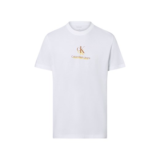 Calvin Klein Jeans Koszulka męska Mężczyźni Bawełna biały jednolity ze sklepu vangraaf w kategorii T-shirty męskie - zdjęcie 184208878