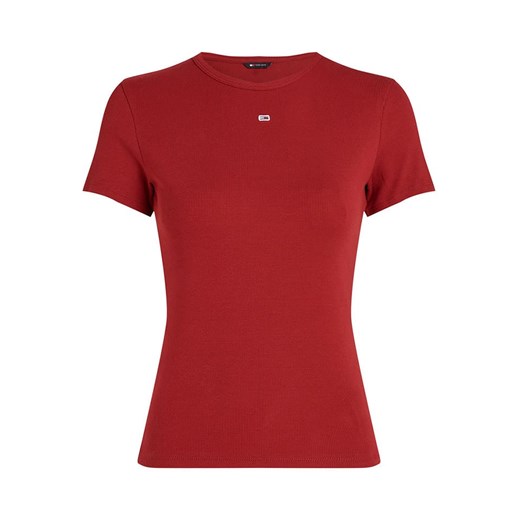 Bluzka damska Tommy Jeans z bawełny z haftami na lato 