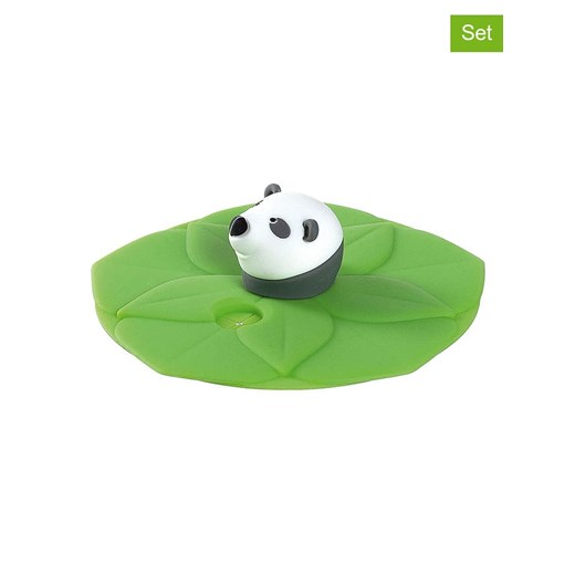 LEONARDO Osłonki (4 szt.) &quot;Panda Bambini&quot; w kolorze zielonym do szklanek - Ø 8,5 cm ze sklepu Limango Polska w kategorii Naczynia dziecięce - zdjęcie 184209655