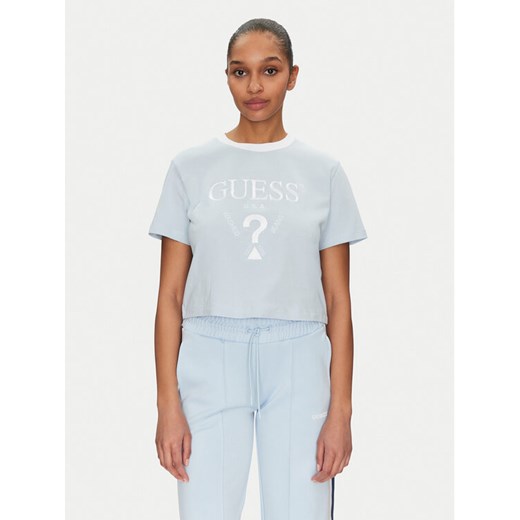 Guess T-Shirt V5GI18 I3Z14 Błękitny Boxy Fit ze sklepu MODIVO w kategorii Bluzki damskie - zdjęcie 184209817