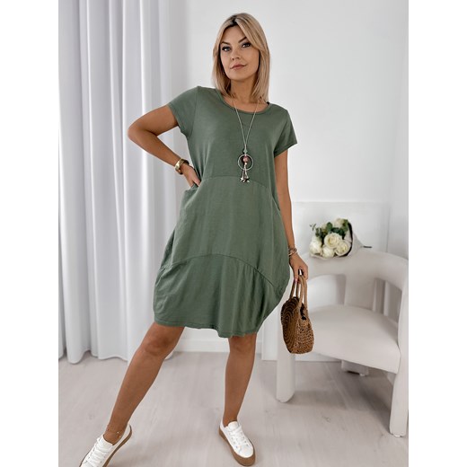 sukienka lucenza khaki one size ze sklepu UBRA w kategorii Sukienki - zdjęcie 184213928